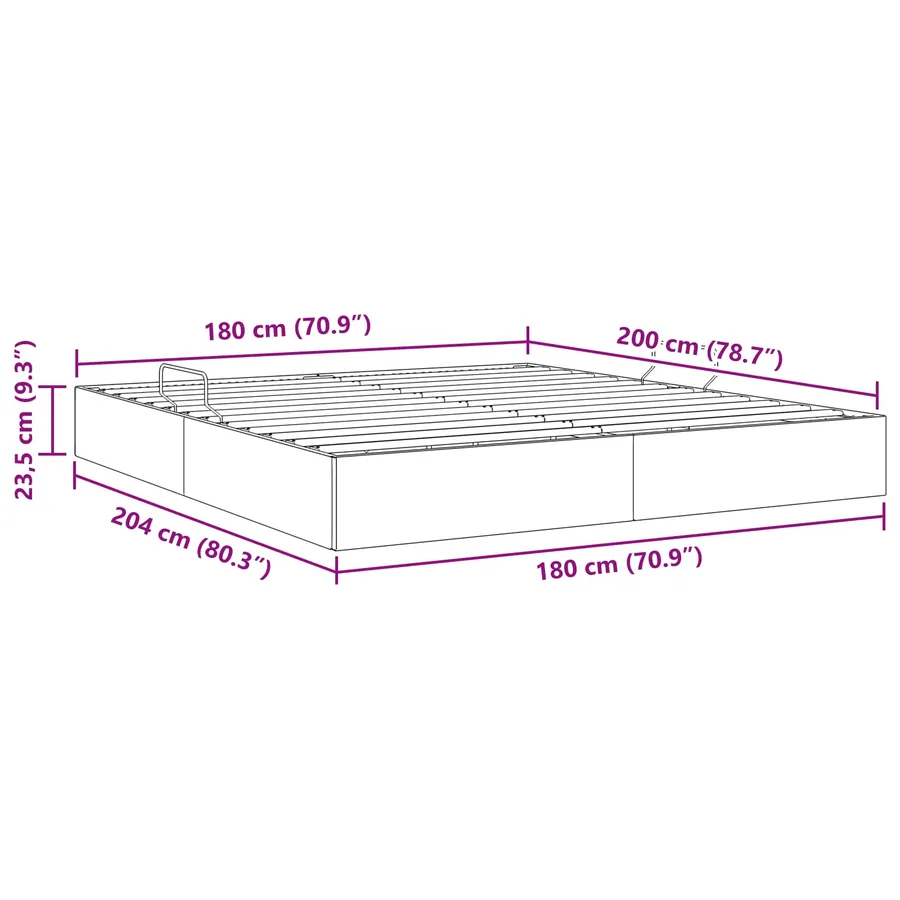Cadre de lit ottoman Gris clair 180 x 200 cm Velours - 13