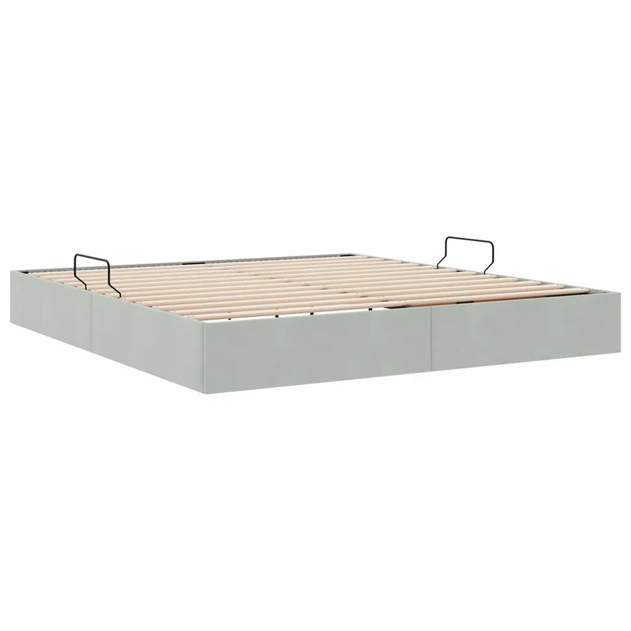 Cadre de lit ottoman Gris clair 180 x 200 cm Velours - 5
