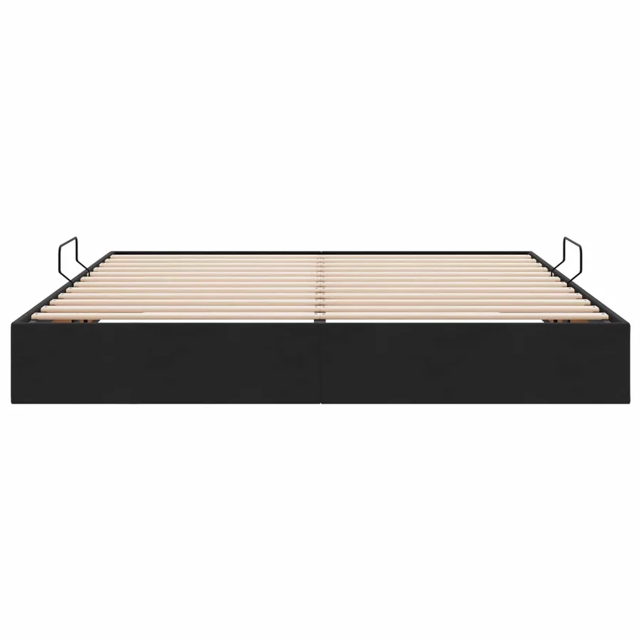 Cadre de lit ottoman avec stockage Noir 180 x 200 cm Velours - 7