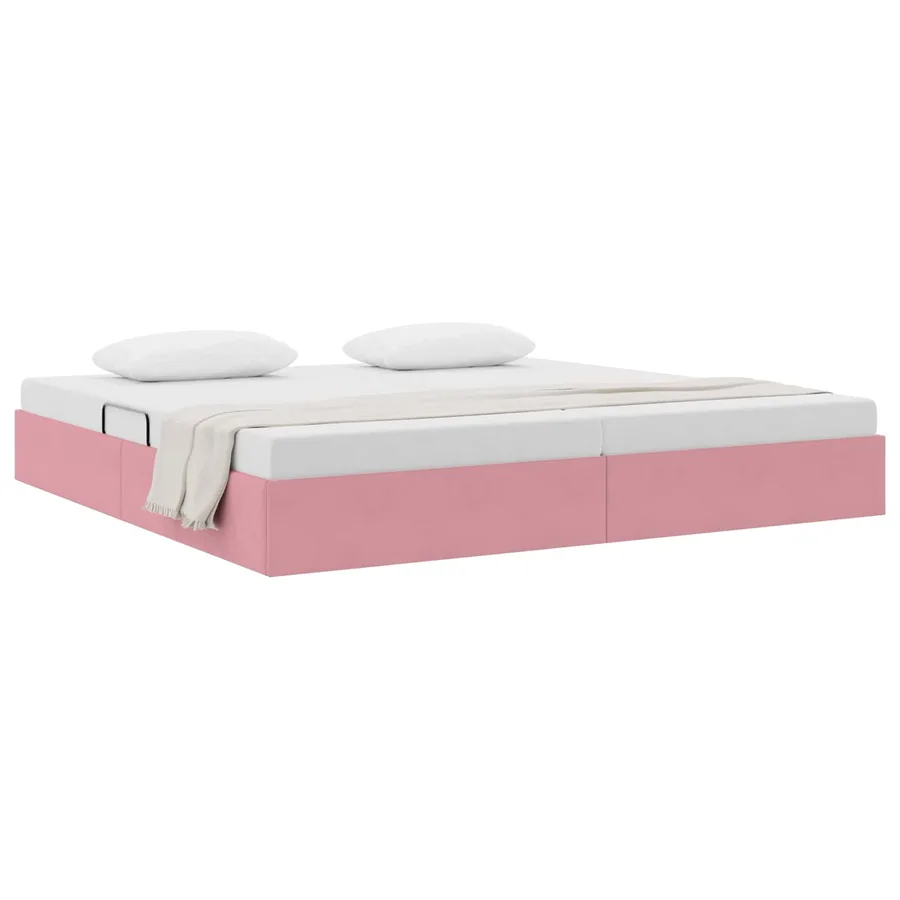 Cadre de lit ottoman avec stockage Rose 200 x 200 cm Velours - 3