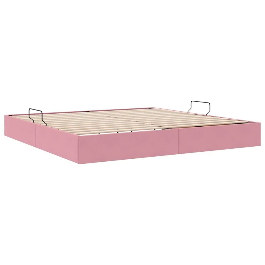 Cadre de lit ottoman avec stockage Rose 200 x 200 cm Velours - 5