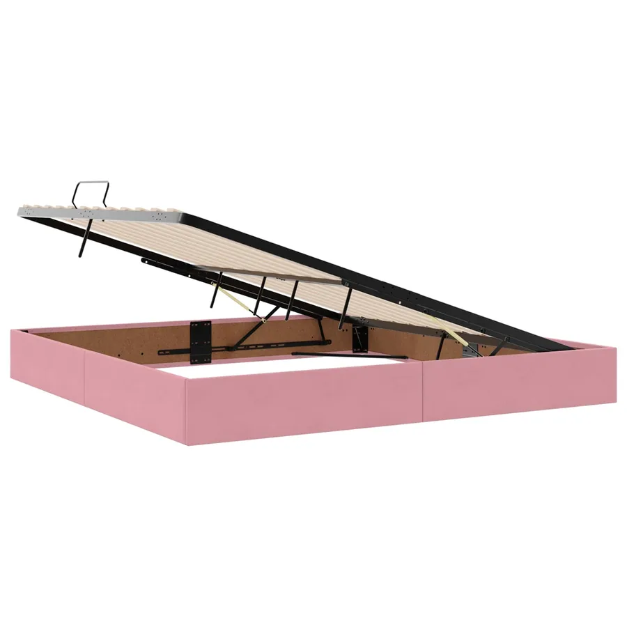 Cadre de lit ottoman avec stockage Rose 200 x 200 cm Velours - 6