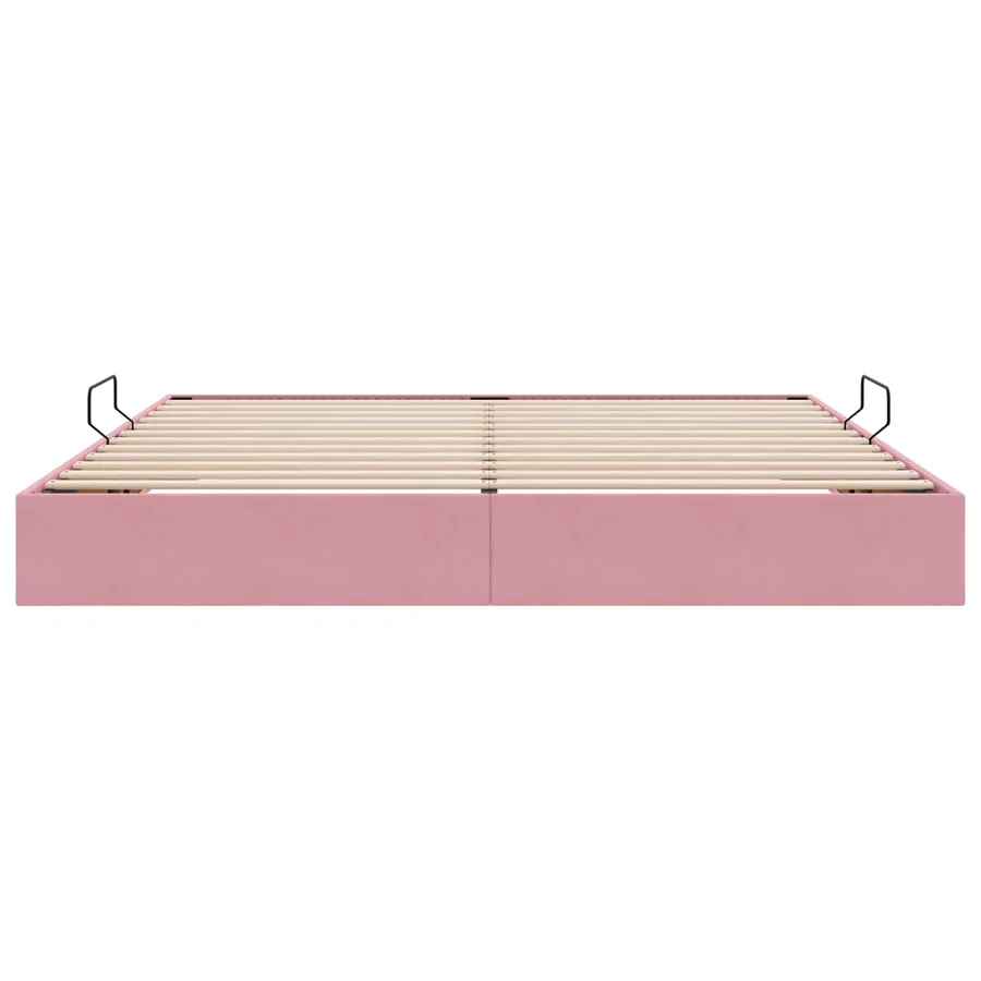 Cadre de lit ottoman avec stockage Rose 200 x 200 cm Velours - 7