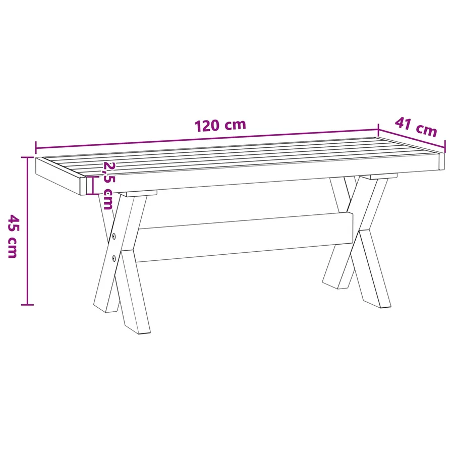 Banc de salle à manger NOAIN 120 x 41 x 45 cm Pin massif - 9