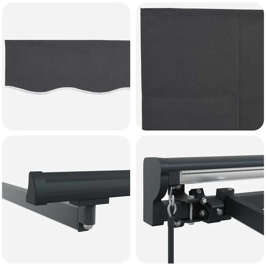 Cadre de store manuel avec LEDs Anthracite 2,5 x 2 m - 9