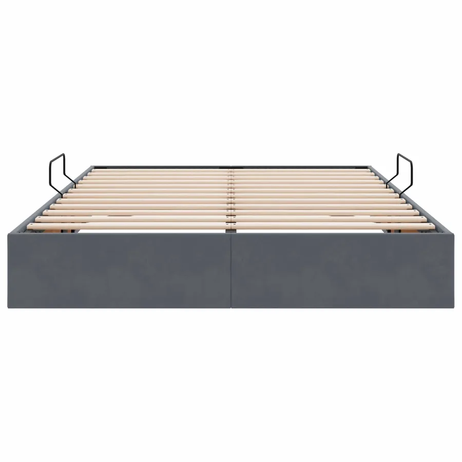 Cadre de lit ottoman Gris foncé 140 x 200 cm Velours - 7