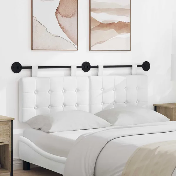 Tête de lit suspendue Blanc tissu