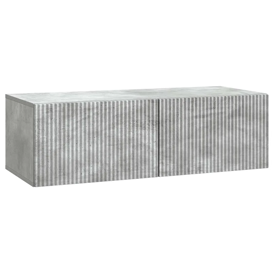 Meuble TV mural Gris béton 98 x 41 x 30 cm Bois d'ingénierie - 2