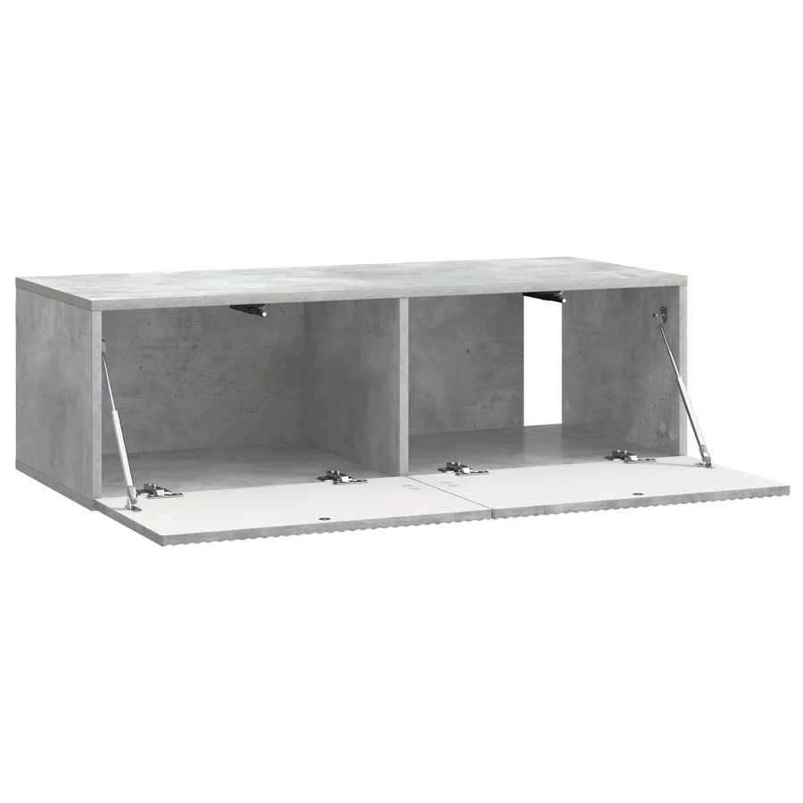 Meuble TV mural Gris béton 98 x 41 x 30 cm Bois d'ingénierie - 5