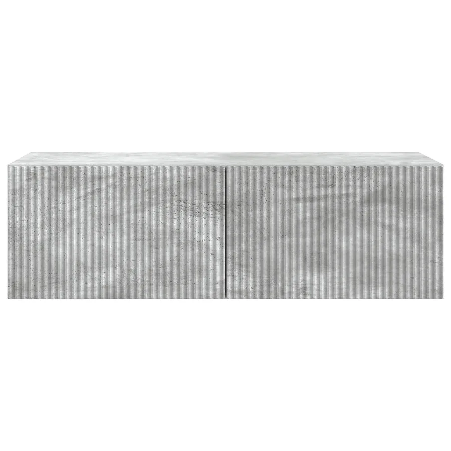 Meuble TV mural Gris béton 98 x 41 x 30 cm Bois d'ingénierie - 6