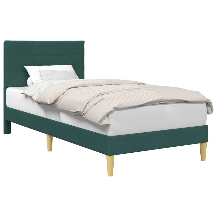 Cadre de lit avec tête de lit Vert foncé 80 x 200 cm Tissu - 2