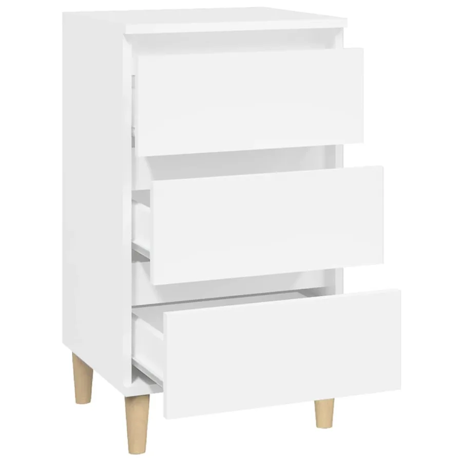 Table de chevet blanc 40x35x70 cm bois d’ingénierie - 7