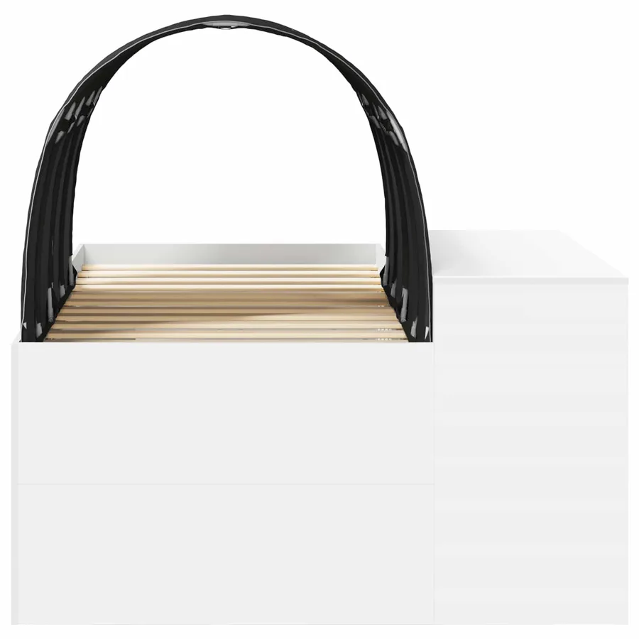 Lit haut pour enfants avec bureau 3 pc Blanc et noir - 7