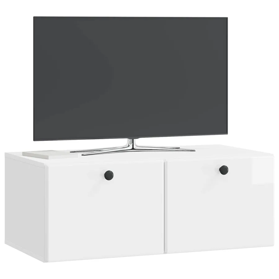 Meuble TV mural 78,5 x 41 x 30 cm Blanc brillant - 3