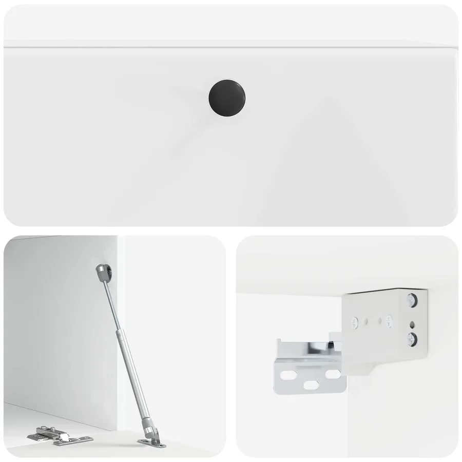 Meuble TV mural 78,5 x 41 x 30 cm Blanc brillant - 9