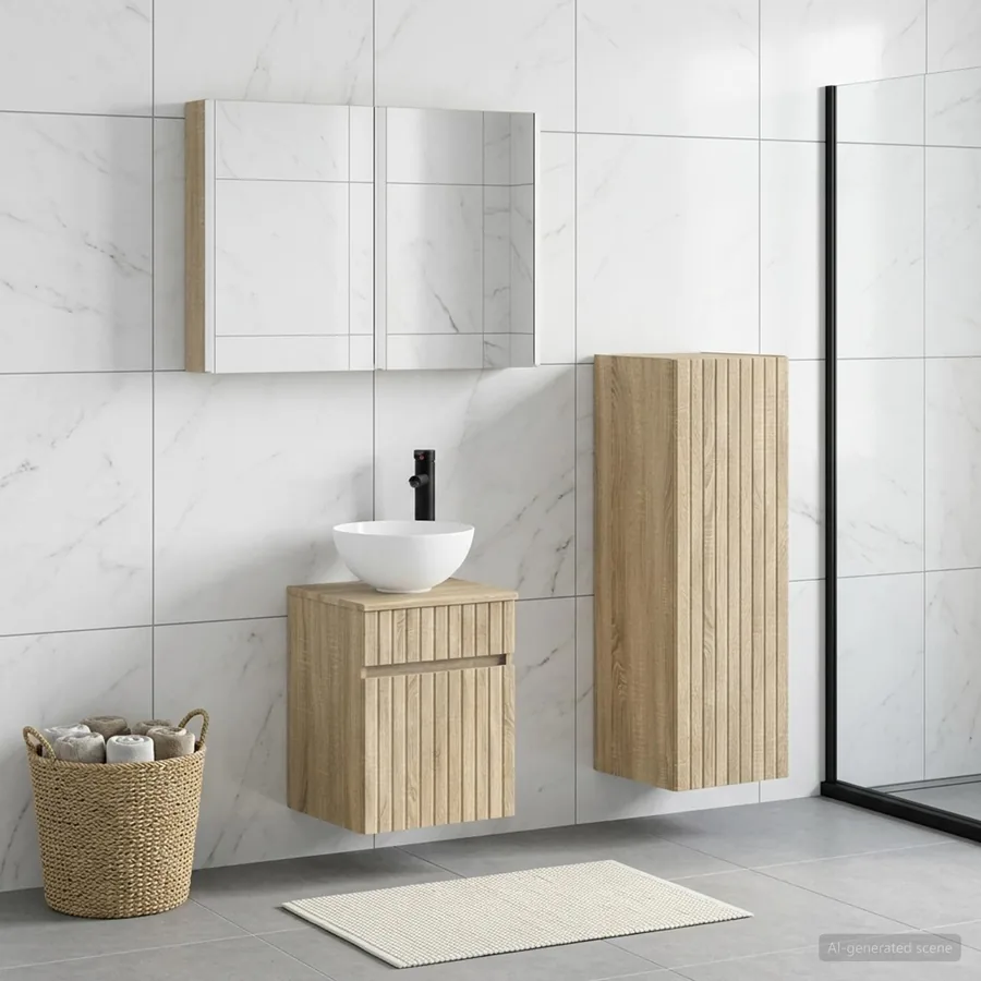 Ensemble de mobilier de salle de bain 4 pcs Chêne Sonoma