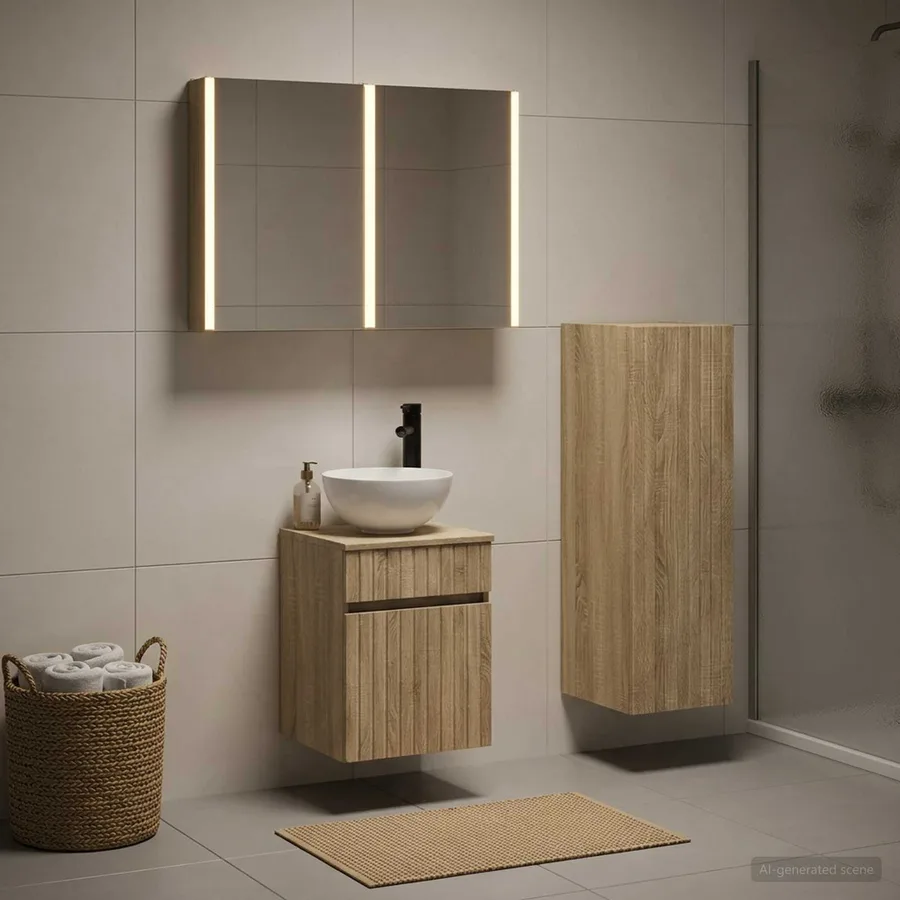 Ensemble de mobilier de salle de bain 4 pcs Chêne Sonoma - 4