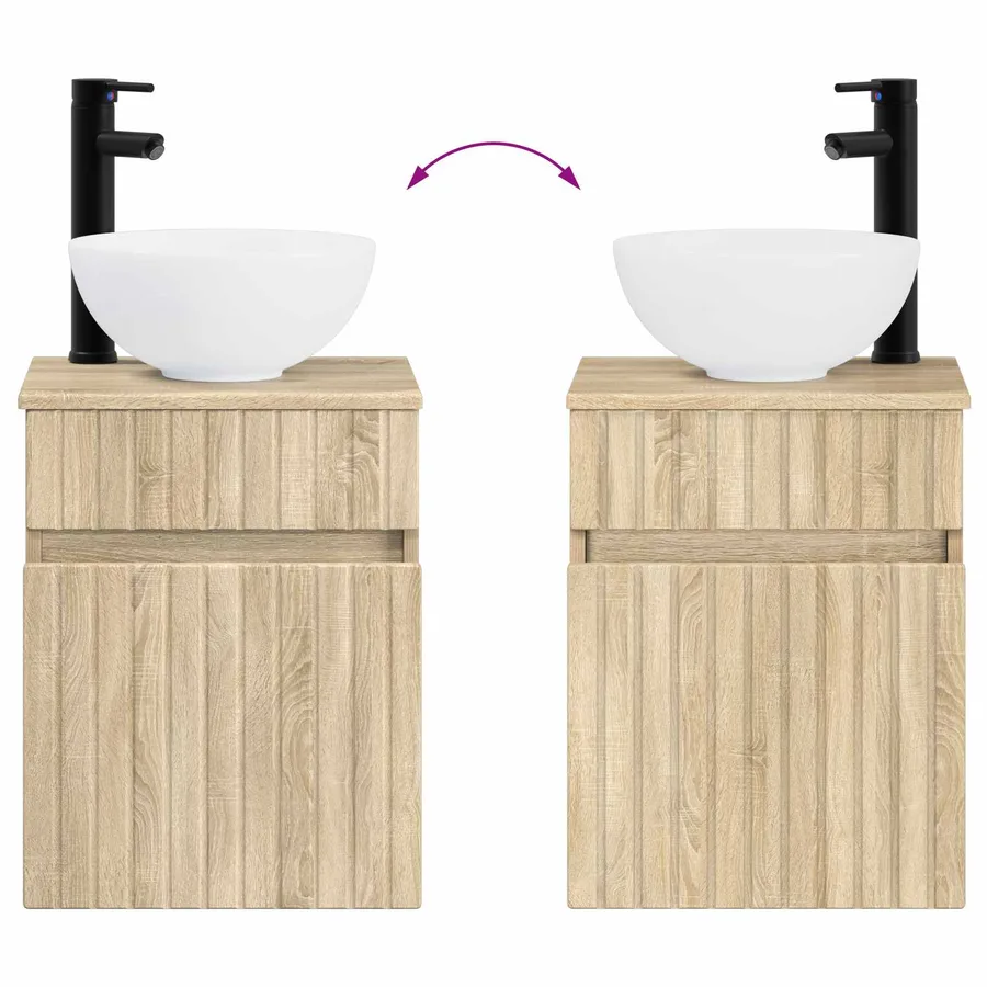 Ensemble de mobilier de salle de bain 4 pcs Chêne Sonoma - 9