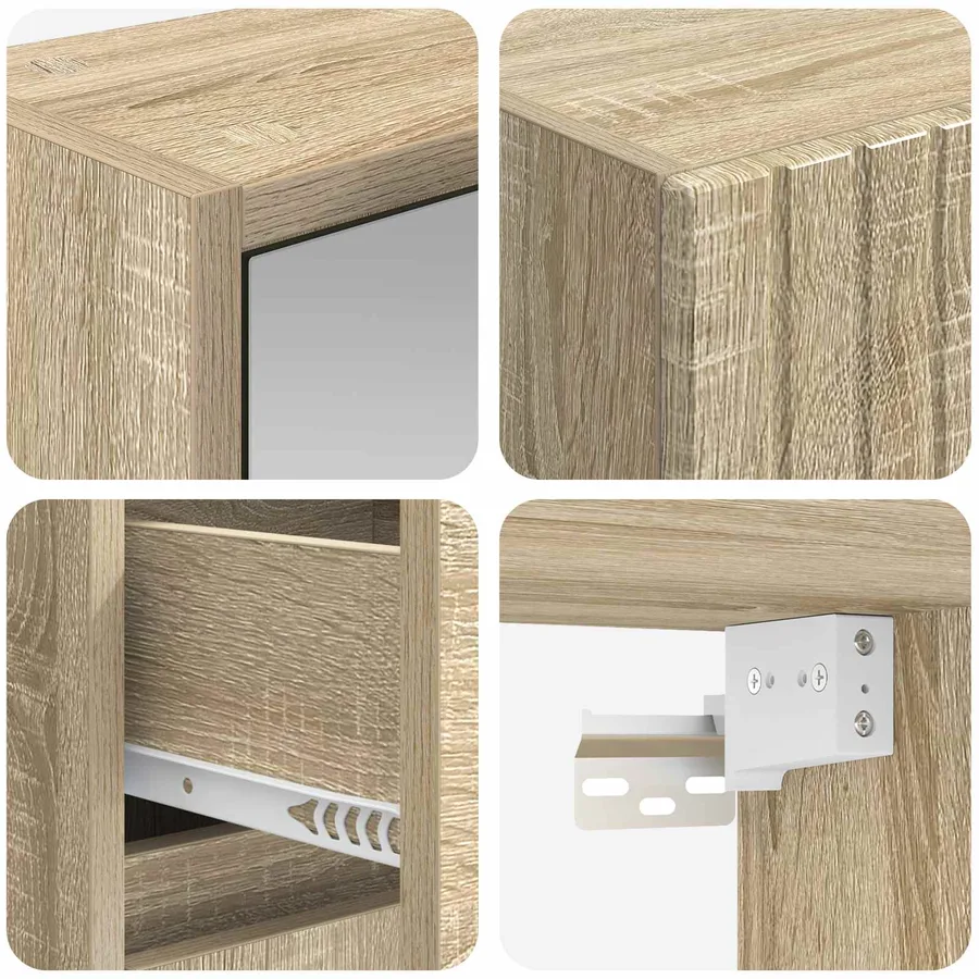 Ensemble de mobilier de salle de bain 4 pcs Chêne Sonoma - 6