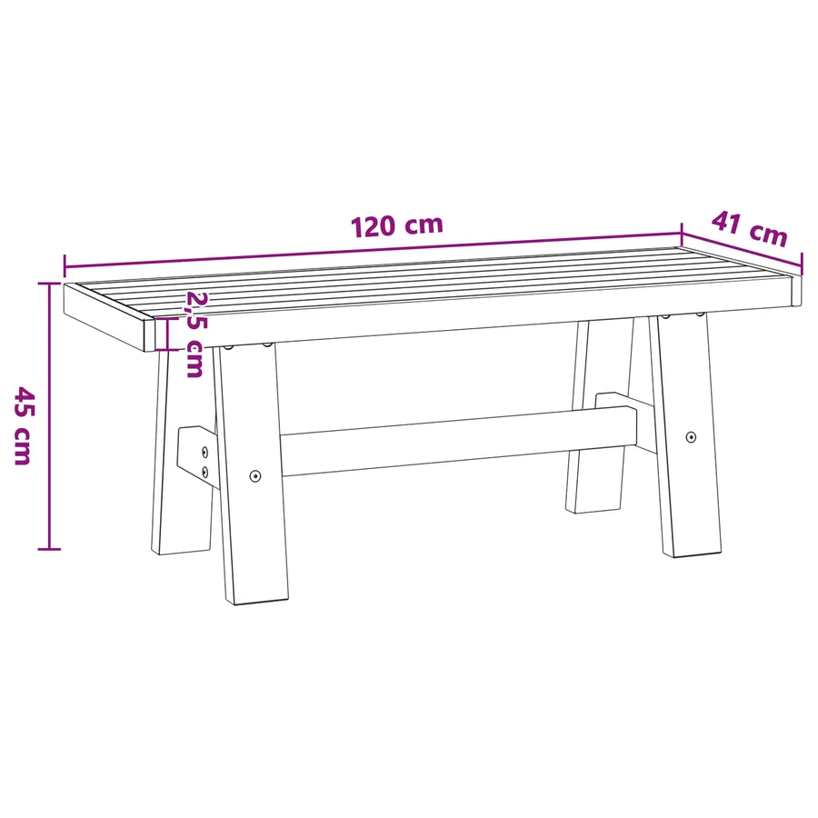 Banc de salle à manger NOAIN 120 x 41 x 45 cm Pin massif - 9