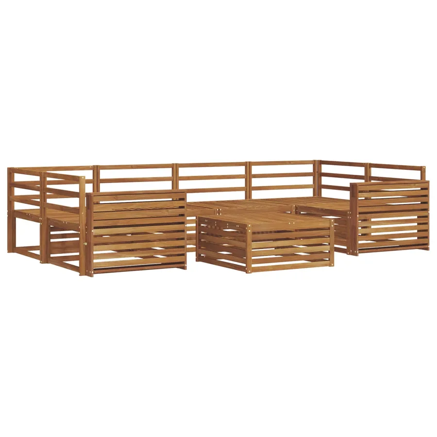 Ensemble de canapés d'extérieur 7 pcs Naturel - 2