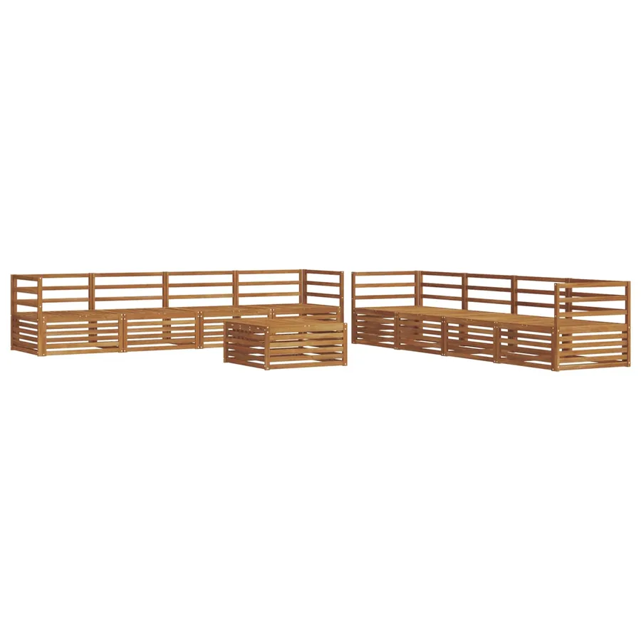Ensemble de canapés d'extérieur 9 pcs Naturel - 2