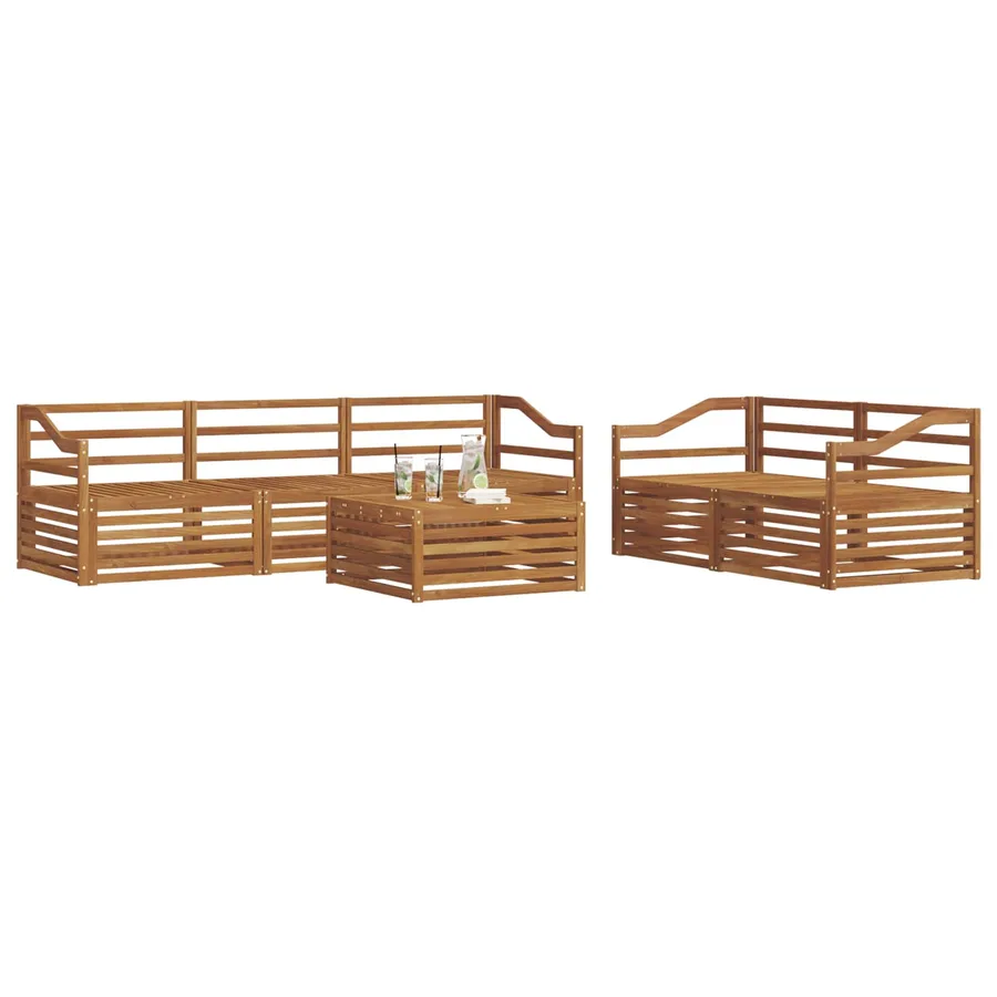 Ensemble de canapés d'extérieur 6 pcs Naturel - 3