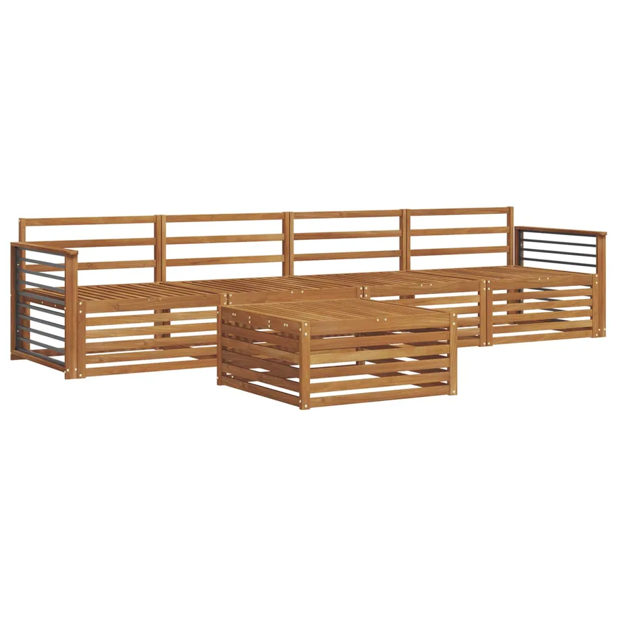 Ensemble de canapés d'extérieur 5 pcs Naturel - 2