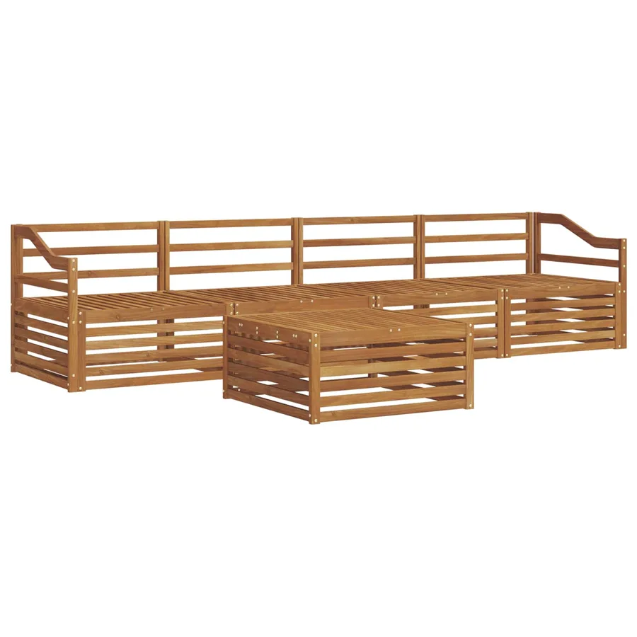 Ensemble de canapés d'extérieur 5 pcs Naturel - 2