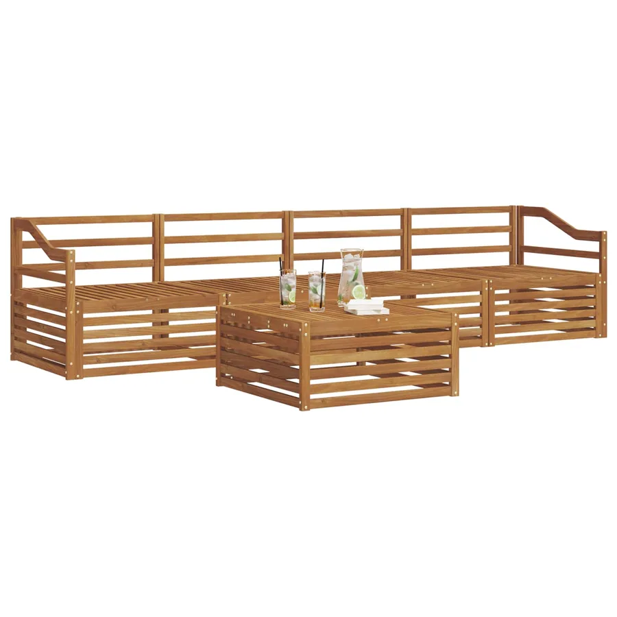 Ensemble de canapés d'extérieur 5 pcs Naturel - 3