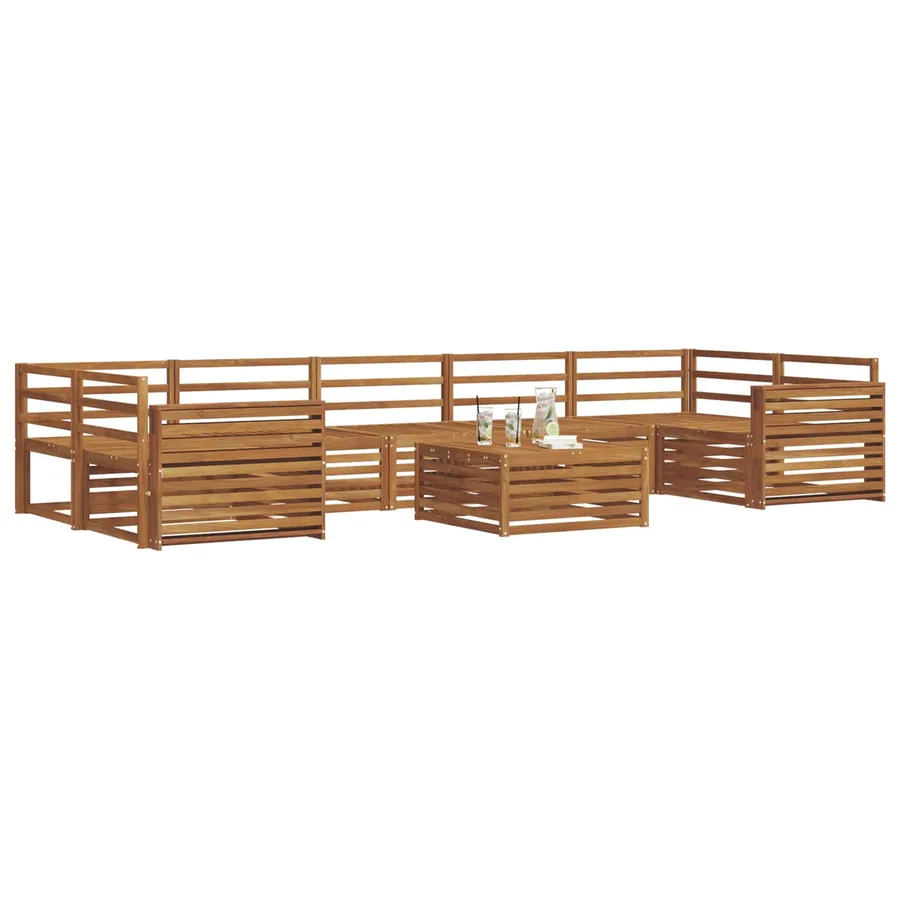 Ensemble de canapés d'extérieur 8 pcs Naturel - 3