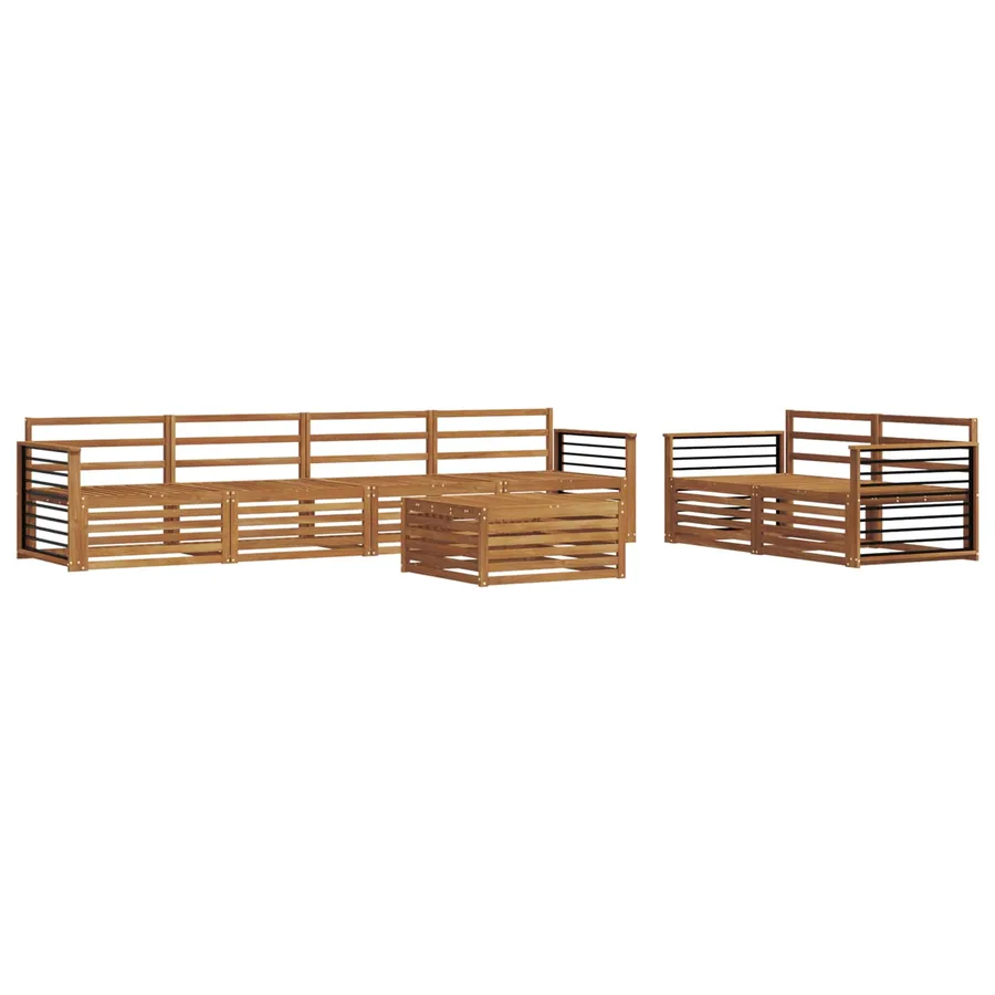 Ensemble de canapés d'extérieur 7 pcs Naturel - 2