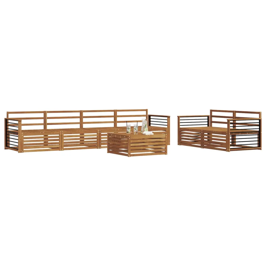 Ensemble de canapés d'extérieur 7 pcs Naturel - 3