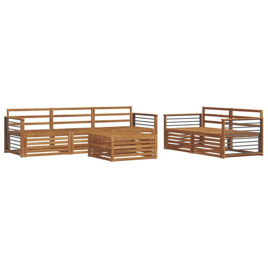 Ensemble de canapés d'extérieur 6 pcs Naturel - 2