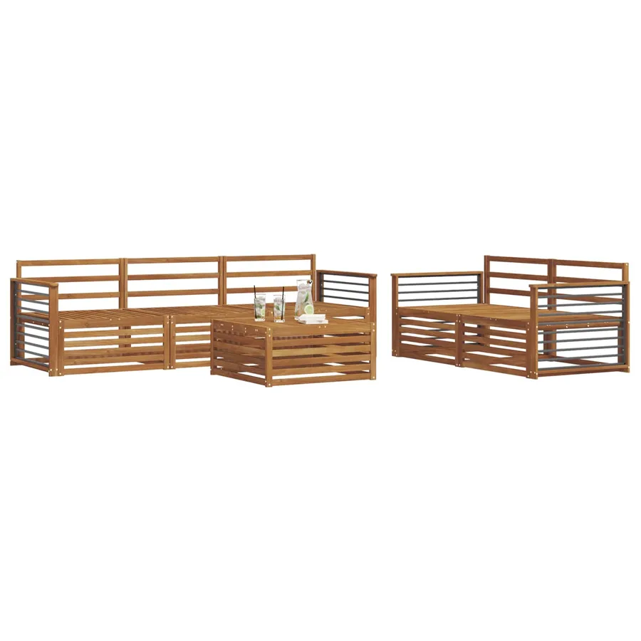 Ensemble de canapés d'extérieur 6 pcs Naturel - 3