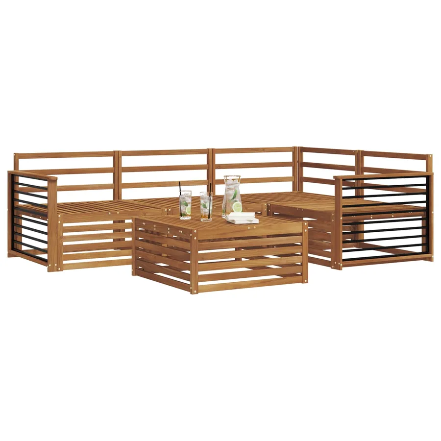 Ensemble de canapés d'extérieur 5 pcs Naturel - 3