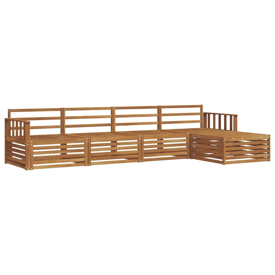 Ensemble de canapés d'extérieur 5 pcs Naturel - 2