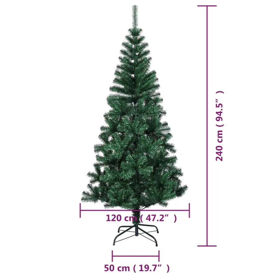 Sapin de Noël artificiel pointes iridescentes Vert 240 cm PVC - 8