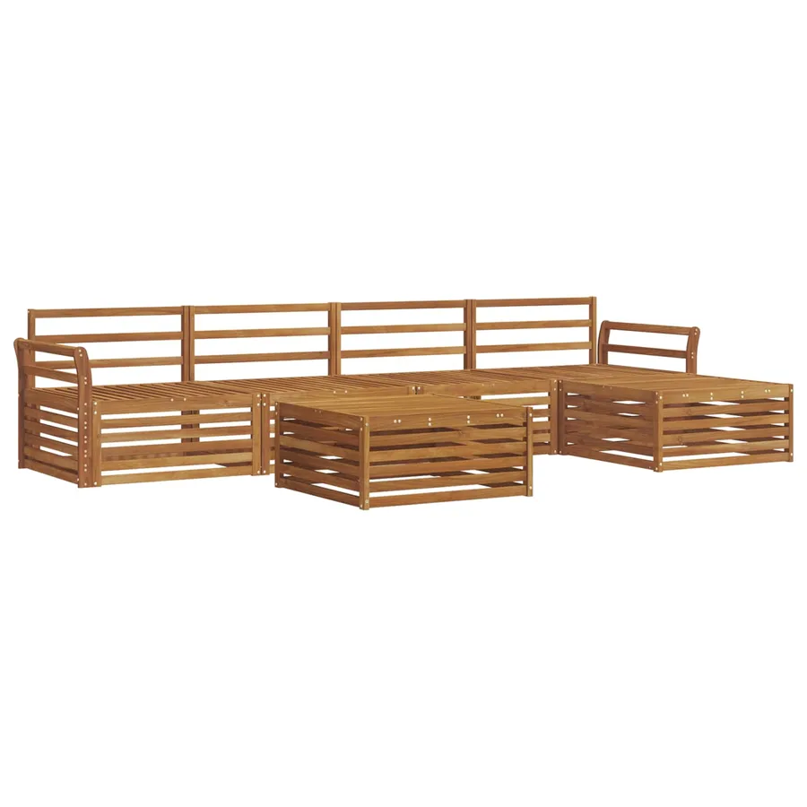 Ensemble de canapés d'extérieur 6 pcs Naturel - 2