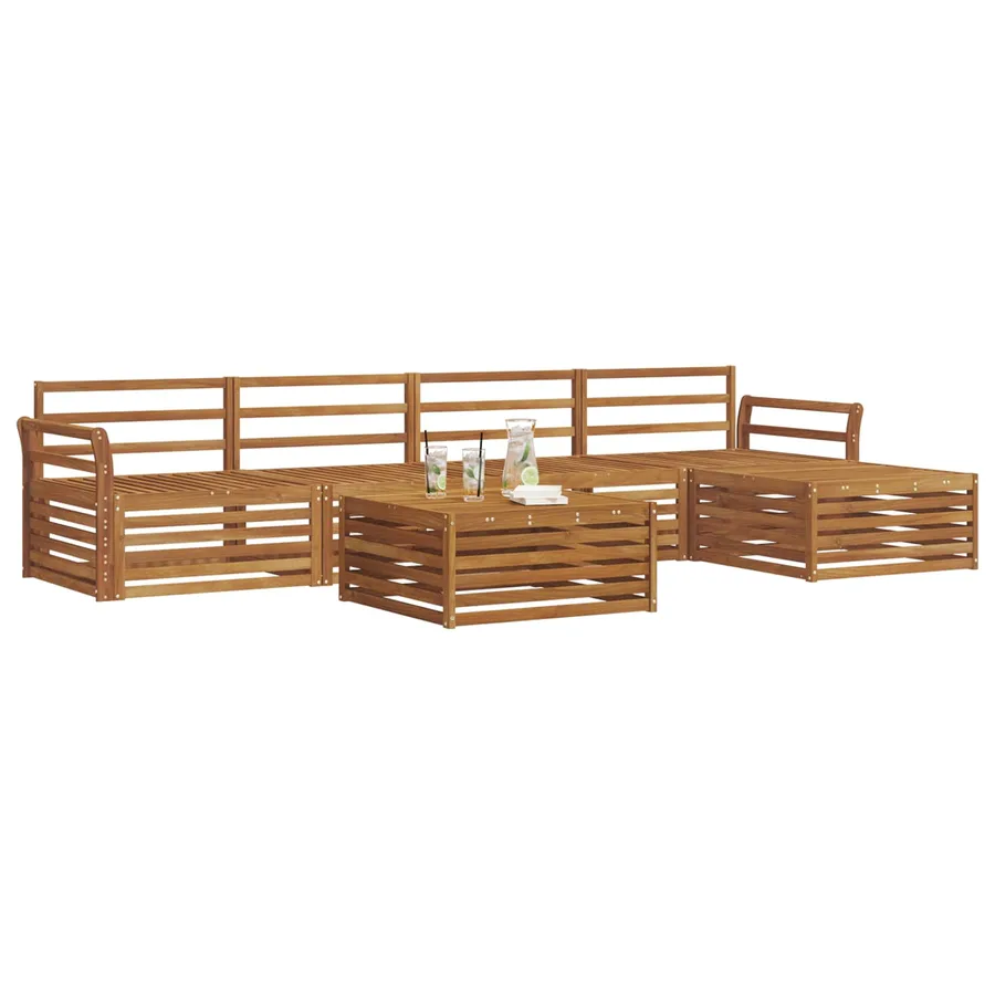 Ensemble de canapés d'extérieur 6 pcs Naturel - 3