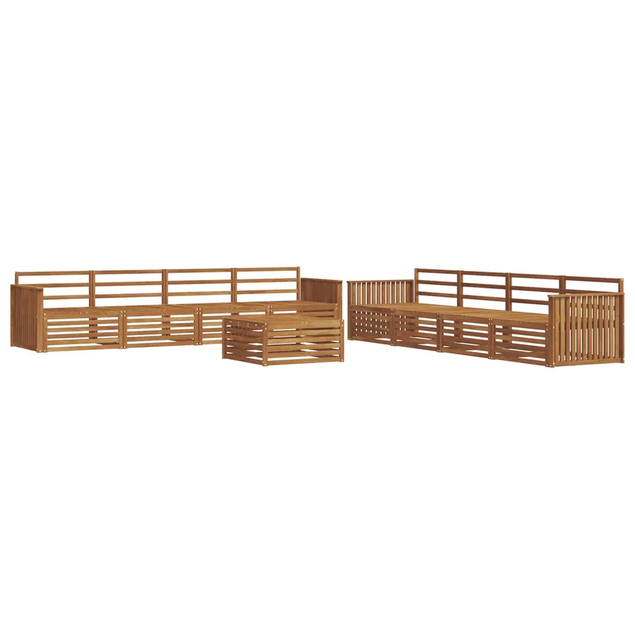 Ensemble de canapés d'extérieur 9 pcs Naturel - 2