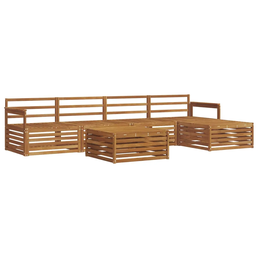 Ensemble de canapés d'extérieur 6 pcs Naturel - 2