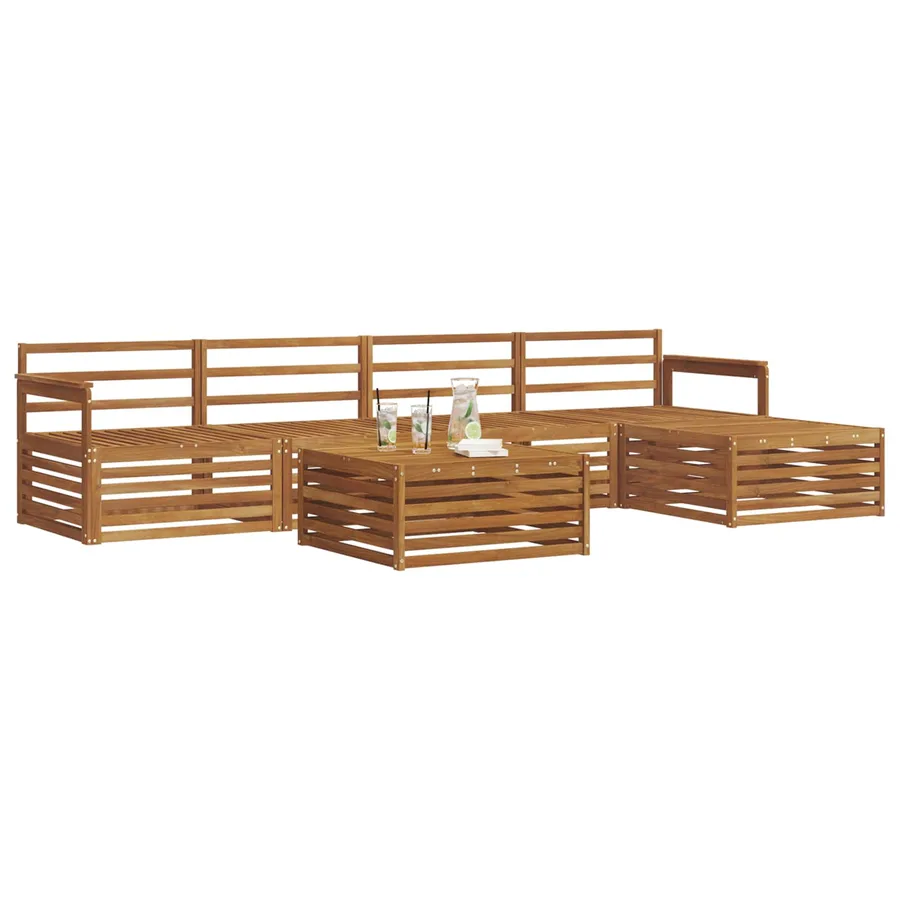 Ensemble de canapés d'extérieur 6 pcs Naturel - 3