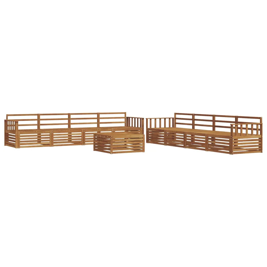 Ensemble de canapés d'extérieur 9 pcs Naturel - 2
