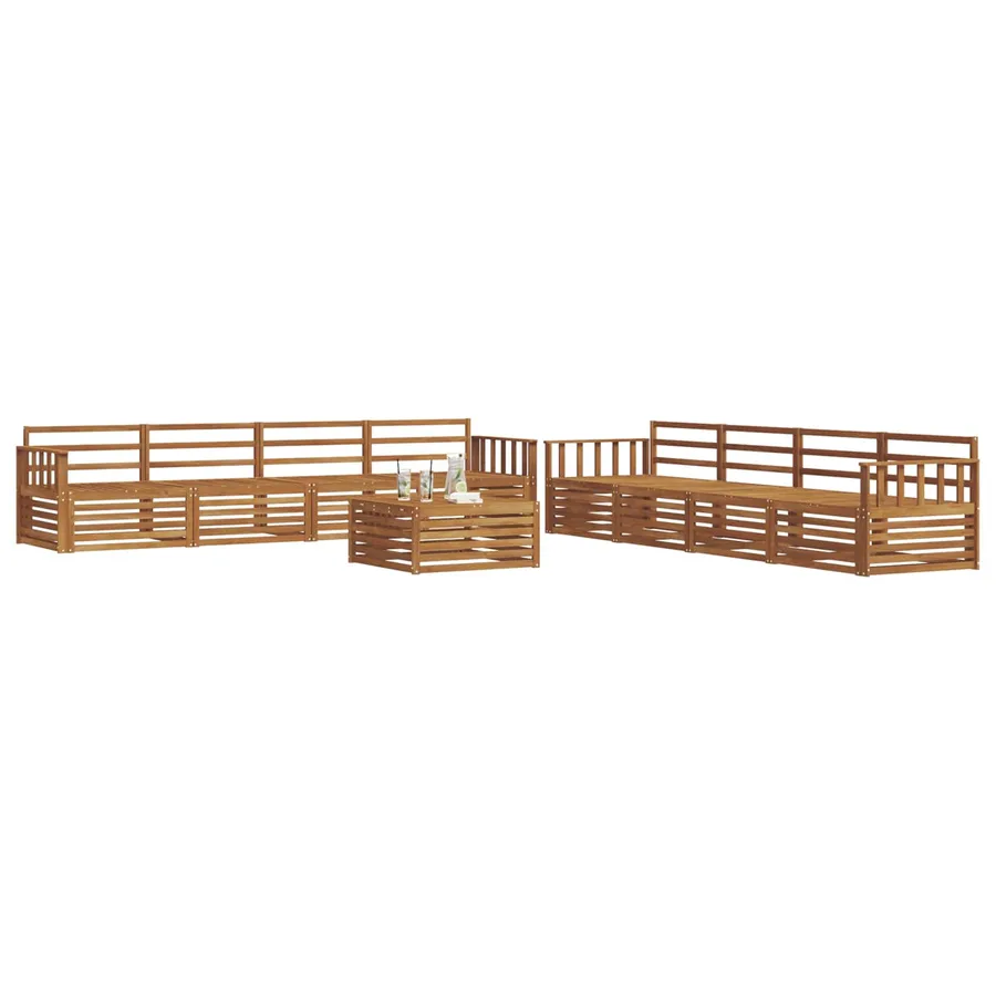 Ensemble de canapés d'extérieur 9 pcs Naturel - 3