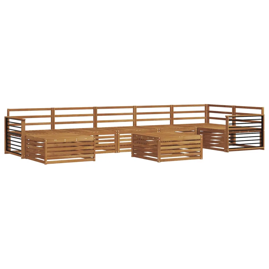 Ensembles de canapés 8 pcs Naturel Bois d'Acacia Massif - 2