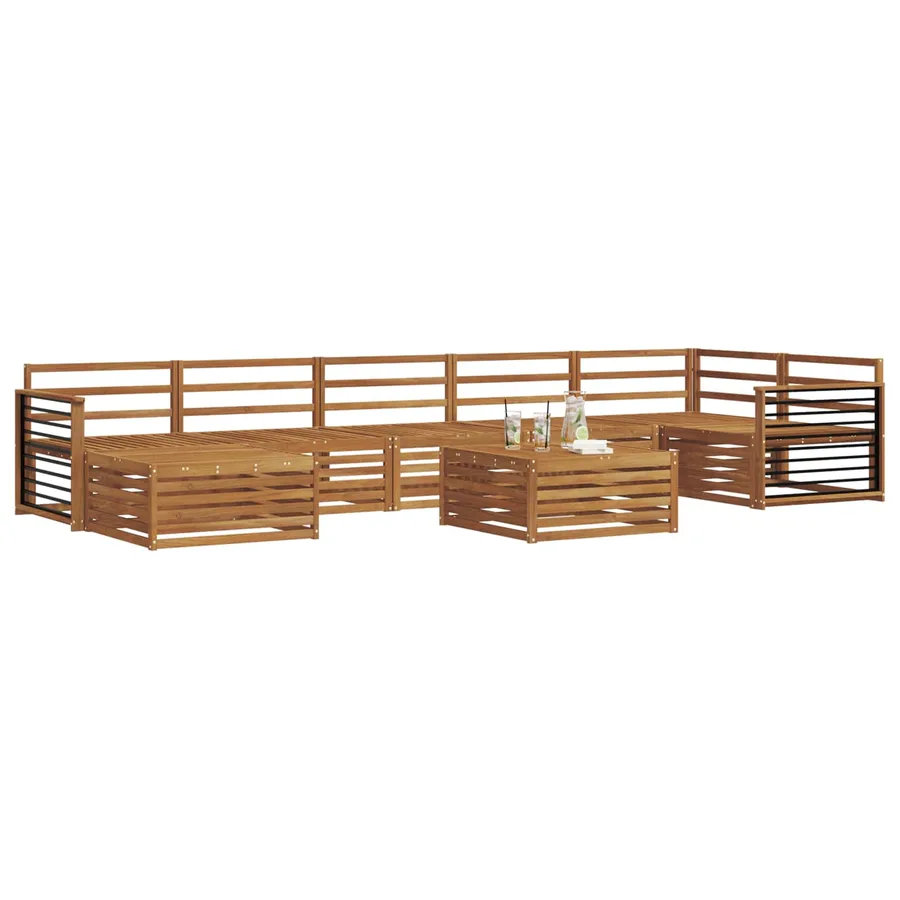 Ensembles de canapés 8 pcs Naturel Bois d'Acacia Massif - 3