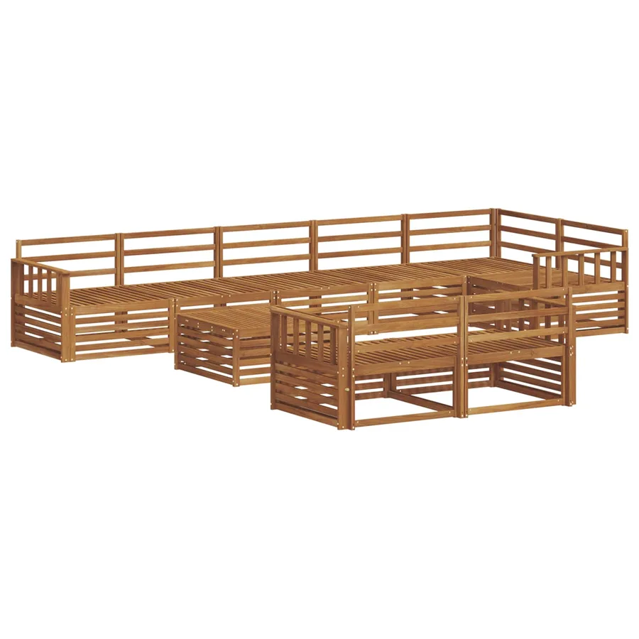 Ensemble de canapés d'extérieur 9 pcs Naturel - 2