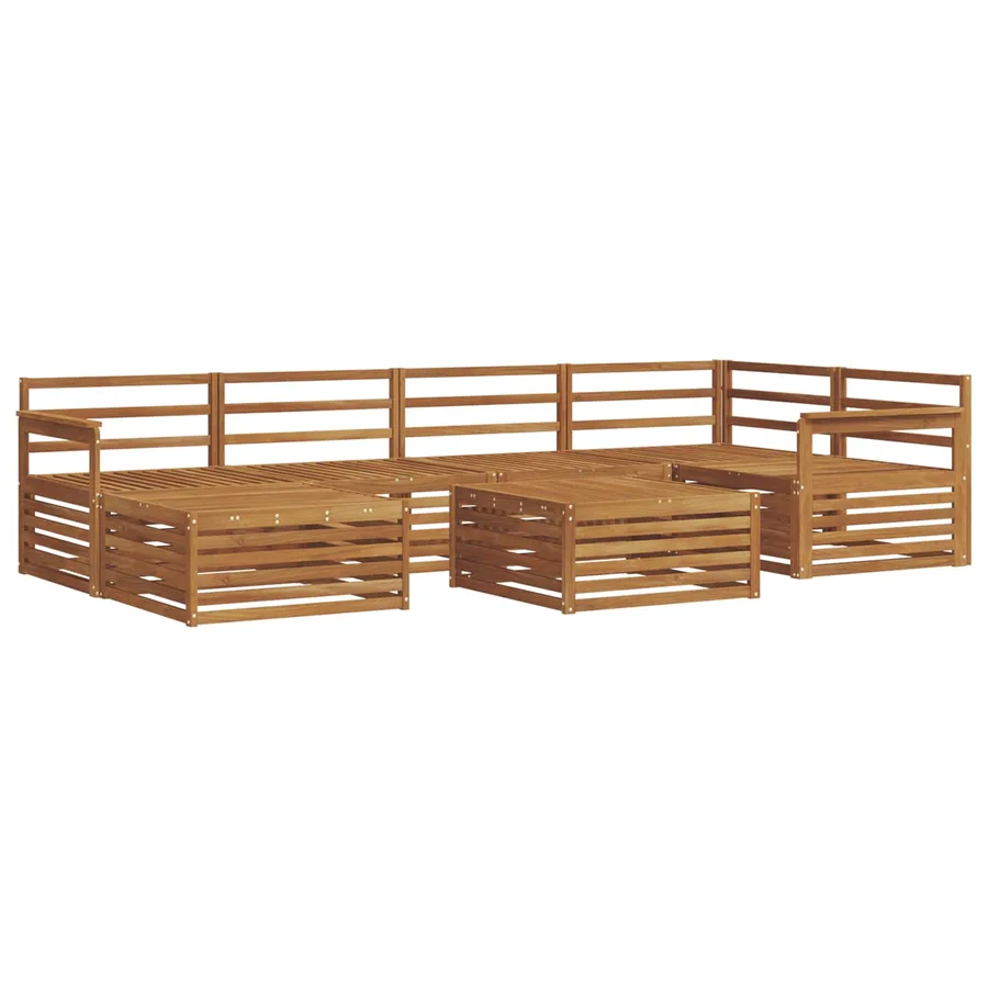 Ensemble de canapés d'extérieur 7 pcs Naturel - 2
