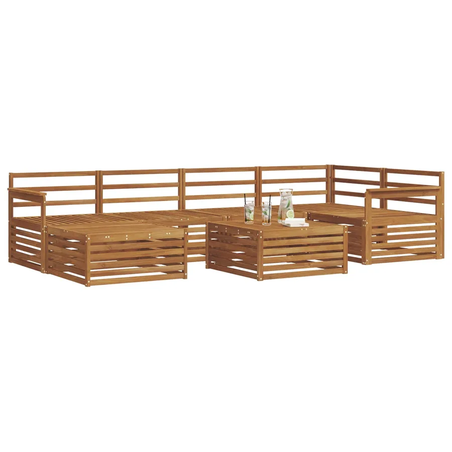 Ensemble de canapés d'extérieur 7 pcs Naturel - 3